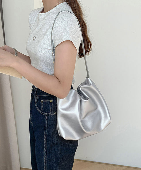 ショルダーバッグ 韓国風 ギャザーバッグ レディース ワンハンドルバッグ フェイクレザー トートバッグ 2way 肩掛けバッグ おしゃれ PUレザー 大人可愛い鞄 77XDD-001